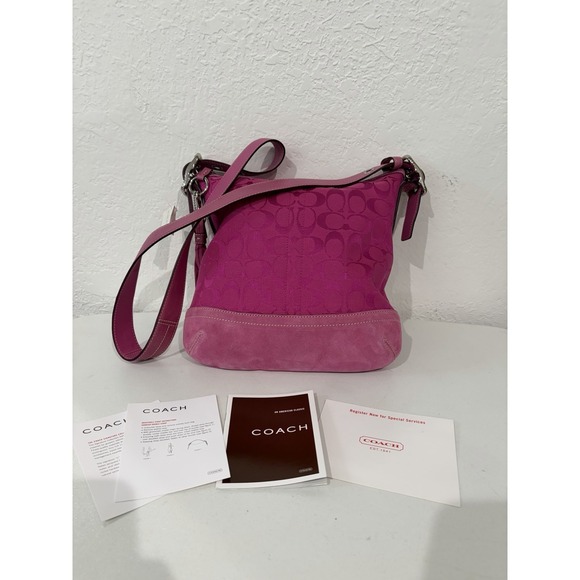 Coach Handbags - Coach Signature C Hot Pink Hobo Shoulder Bag Purse Vintage Y2K # 9362
